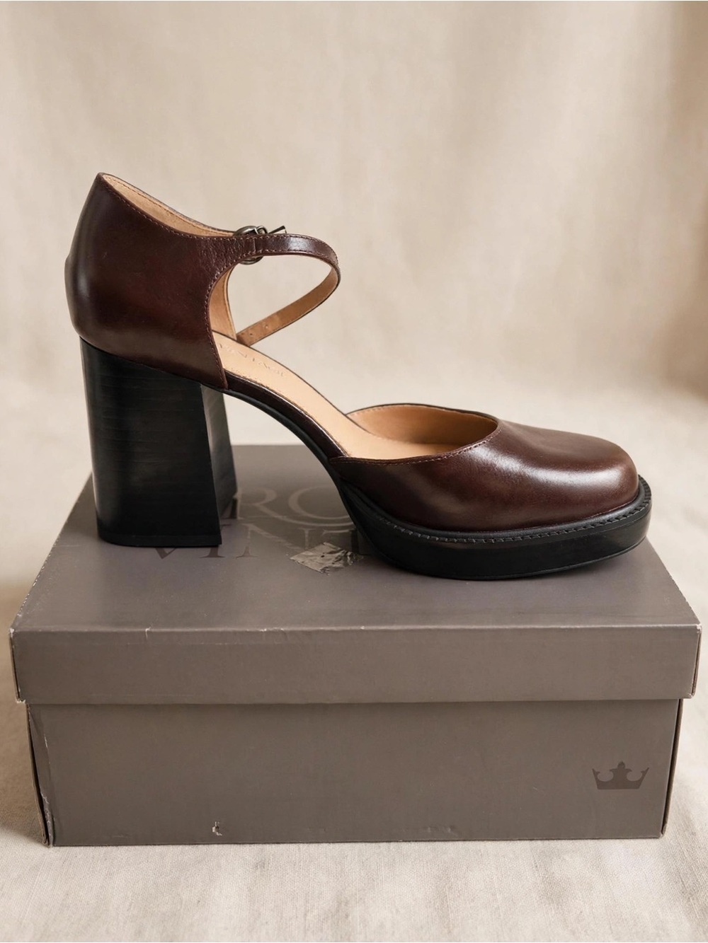 Crown Vintage Brown Platform Heels